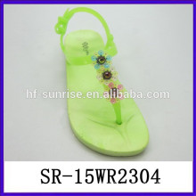 2015 zapatos planos de los deslizadores de las señoras de las sandalias de la venta al por mayor de China de las sandalias de las últimas mujeres